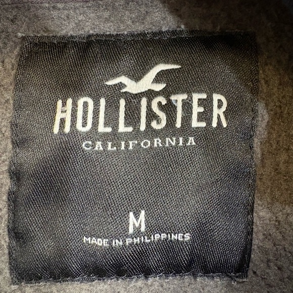 Hollister Bold Print Logo Graphic Hoodie Sweatshirt Black Camo Mens Size M - Picture 4 of 10